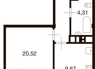 Продается 1-ком. квартира, 43 м2, деревня Ивановское, улица Семёна Гордого, 3