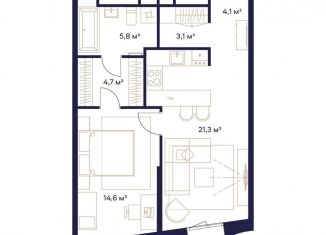 Продам 1-комнатную квартиру, 54.4 м2, Москва, жилой комплекс Союз, к3, метро Ботанический сад