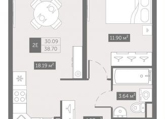 Продается 1-комнатная квартира, 38.7 м2, Санкт-Петербург, метро Проспект Большевиков