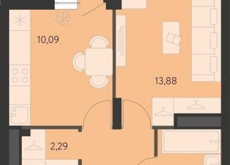 1-ком. квартира на продажу, 36.1 м2, Екатеринбург, метро Чкаловская, улица Вильгельма де Геннина, 23