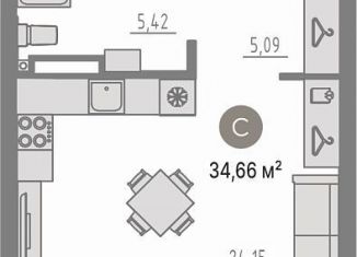 Продаю квартиру студию, 39 м2, Тюменская область