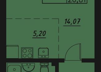 Продается квартира студия, 26.8 м2, Татарстан