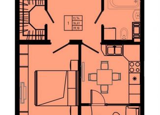 Продам 1-комнатную квартиру, 39.1 м2, Ленинградская область, Железнодорожная улица, 41к2