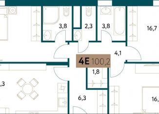 Продам четырехкомнатную квартиру, 100.2 м2, Москва, Винницкая улица, 8к3