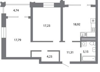 Продается двухкомнатная квартира, 80.6 м2, Рязань