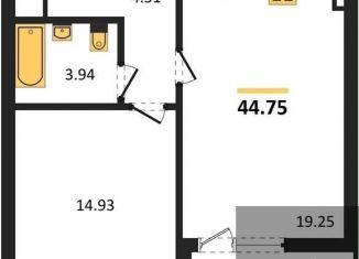 Продаю 1-ком. квартиру, 44.8 м2, Воронеж, Ленинский район