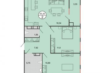 Продается 2-ком. квартира, 65.6 м2, Ставропольский край