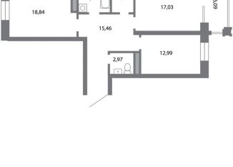 Продается 2-ком. квартира, 78.1 м2, Рязань