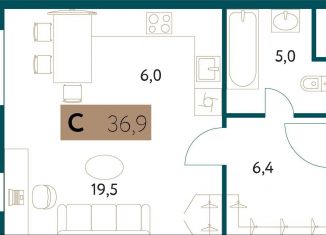 Продажа квартиры студии, 36.9 м2, Москва, ЗАО, Винницкая улица, 8к1