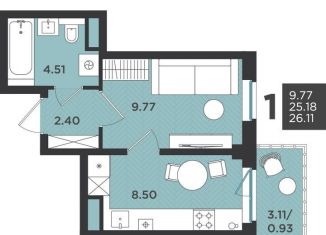 Продажа однокомнатной квартиры, 26.1 м2, Ленинградская область