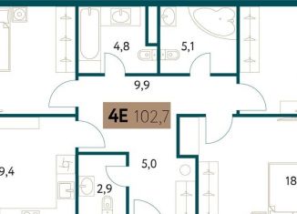 Четырехкомнатная квартира на продажу, 102.7 м2, Москва, ЗАО, Винницкая улица, 8к4