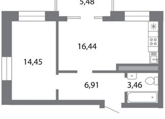 Продается 1-комнатная квартира, 44 м2, Рязань