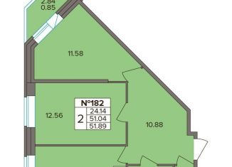 Продается двухкомнатная квартира, 51 м2, деревня Новое Девяткино, Лесная улица, 19