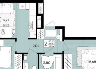 Продам 2-комнатную квартиру, 65.1 м2, Краснодарский край