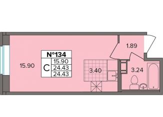 Продам квартиру студию, 24.4 м2, деревня Новое Девяткино, Лесная улица, 19