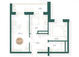 Продам 2-комнатную квартиру, 58.3 м2, Казань