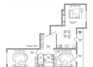 Продается 2-комнатная квартира, 75 м2, Ярославль