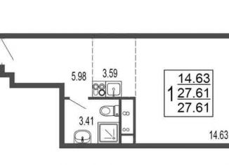 Продаю квартиру студию, 27.6 м2, Лыткарино, 6-й микрорайон, 15Д, ЖК Гармония Парк