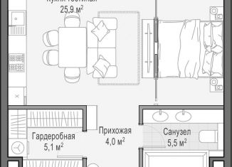 Квартира на продажу студия, 40.1 м2, Москва