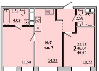 Продаю 2-ком. квартиру, 46.6 м2, Одинцово