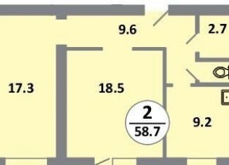 2-ком. квартира на продажу, 59.7 м2, Красноярский край, проспект 60 лет Образования СССР, 48