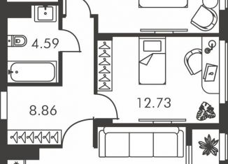 Продажа двухкомнатной квартиры, 69.3 м2, Тула, улица Карпова, 103А