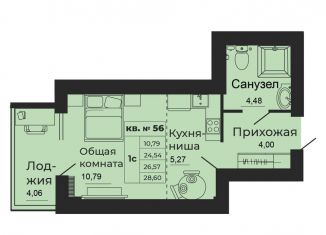 Однокомнатная квартира на продажу, 28.6 м2, Батайск, улица 1-й Пятилетки, 2А