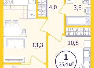 Продаю 1-комнатную квартиру, 33.5 м2, Екатеринбург, метро Геологическая, улица Репина, 111