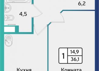 Продажа 1-ком. квартиры, 36.1 м2, Ижевск, улица 40 лет Победы, 117