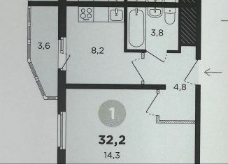 Продам 1-ком. квартиру, 33 м2, Ростов-на-Дону, ЖК Пятый Элемент, проспект Солженицына, 13