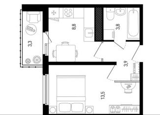 Продается 1-ком. квартира, 31.6 м2, Ростовская область, улица Ерёменко, 110с2