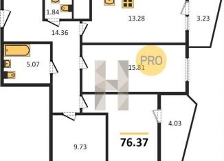 Продам 3-ком. квартиру, 76.4 м2, Ростовская область