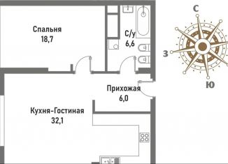 Продаю 1-комнатную квартиру, 58.8 м2, Москва, метро Электрозаводская, улица Матросская Тишина, 12