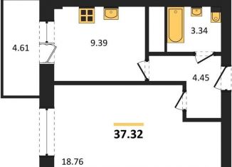 Однокомнатная квартира на продажу, 37.3 м2, Ростов-на-Дону