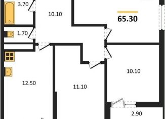 Продажа трехкомнатной квартиры, 65.3 м2, Ростовская область, жилой комплекс Западные Аллеи, 6.4