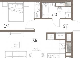 Продажа 1-комнатной квартиры, 37.1 м2, Санкт-Петербург, муниципальный округ Гавань