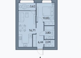 Продается 1-комнатная квартира, 43.4 м2, посёлок Мичуринский