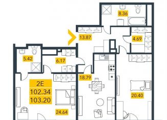 Продам 2-комнатную квартиру, 103.2 м2, Санкт-Петербург, метро Василеостровская