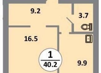 Продается 1-комнатная квартира, 40.2 м2, Красноярский край, Соколовская улица, 54