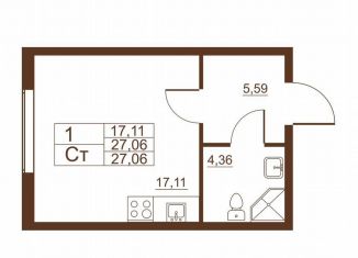 Продажа квартиры студии, 27.1 м2, Санкт-Петербург