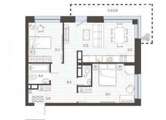 Продажа 3-комнатной квартиры, 67.3 м2, Дербент