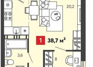 Продаю 1-ком. квартиру, 38.7 м2, Пензенская область, Алая улица, с75