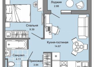 Продается 2-комнатная квартира, 34 м2, Ульяновск, Заволжский район, жилой комплекс Светлые кварталы, 2