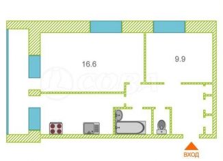 Продажа 2-комнатной квартиры, 47.5 м2, Тюмень, улица Будённого, 8