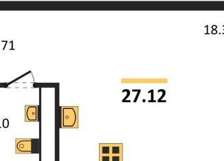 Продам квартиру студию, 27.1 м2, Воронеж, набережная Чуева, 7