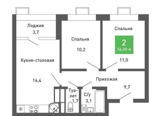 2-ком. квартира на продажу, 54 м2, Воронеж, Железнодорожный район