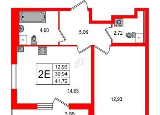 Продажа 1-ком. квартиры, 41.7 м2, Санкт-Петербург, муниципальный округ Финляндский, проспект Маршала Блюхера, 9к2