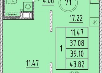 Продам 1-комнатную квартиру, 37.1 м2, Санкт-Петербург