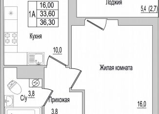 Продажа однокомнатной квартиры, 36.3 м2, Псковская область, улица Героя России Досягаева, 6