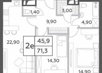 Продам трехкомнатную квартиру, 71.3 м2, Москва, район Раменки, проспект Генерала Дорохова, вл1к1